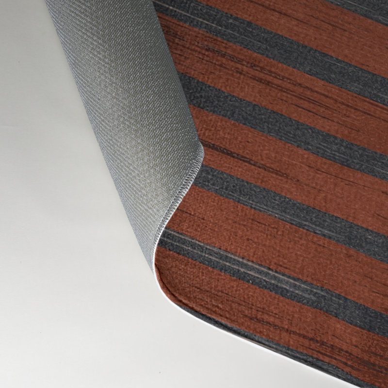 Tapis intérieur / extérieur brun HorizontalStripes, Rectangle 9 pi x 12 pi