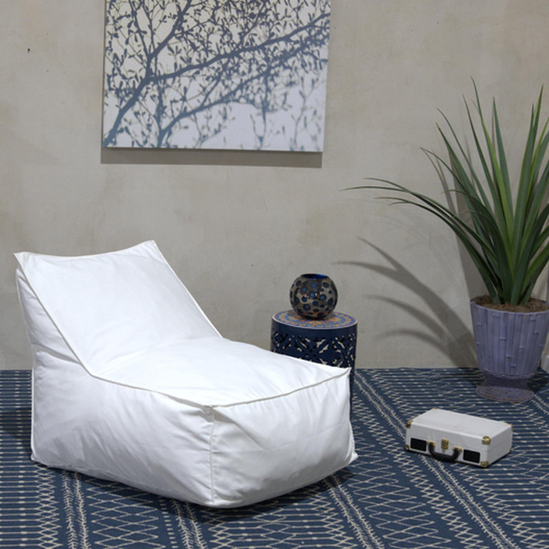 Ettie Fauteuil à billes en tissu résistant à l'eau, Tissu imperméable blanc délavé
