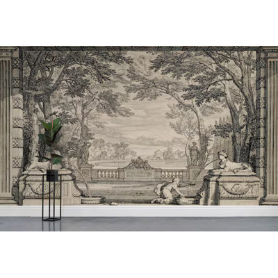 Classical Garden Statues Architectural Scenic Wall Mural for Home Decor