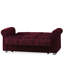 Canapé-lit rembourré en bourgogne - Collection Compartiments de rangement, profondeur 62,89 po, couchette en chenille de 47,2 po x 44,7 po, surface facile à nettoyer, capacité de poids de 600 lb