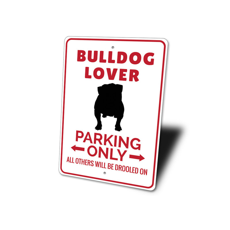 Enseigne en aluminium Bulldog Lover, H 14 po x l 10 po x P 0,04 po