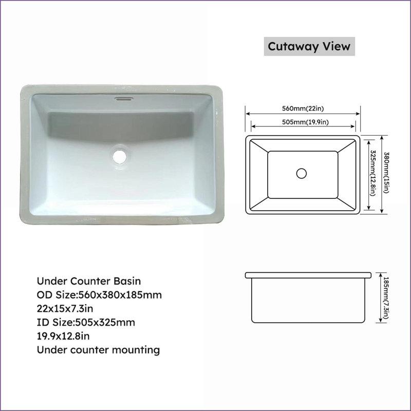 Dessus de meuble-lavabo en pierre frite 37 po avec lavabo encastré en céramique Carrara, convient aux armoires de 36 po, dosseret inclus | Pierre frittée | Blanc neige