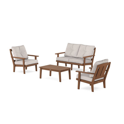 Mission 4 Piece Sofa Seating Group with Cushions