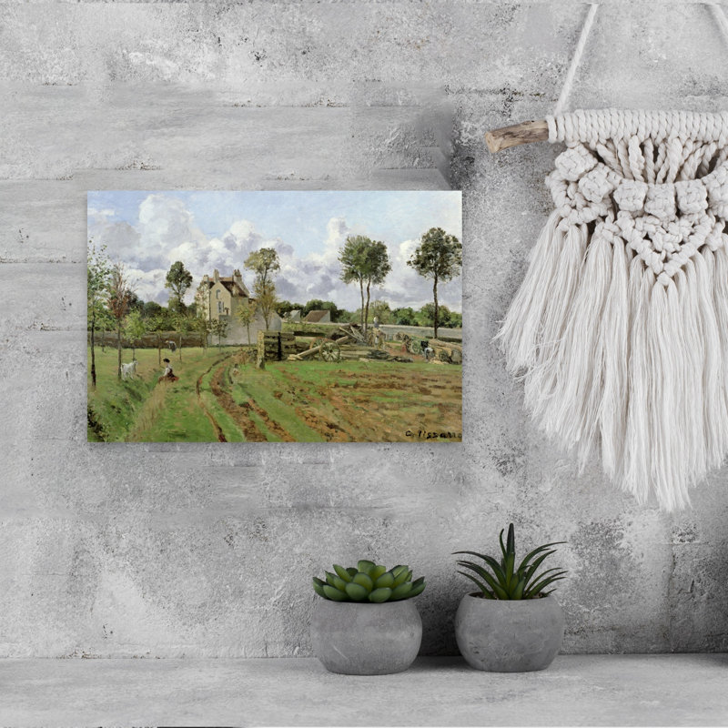 " Landscape, Louveciennes, C.1872 Impressionist Contemporary Animal Architecture Wall Art Print " by Camille Pissarro