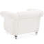 Canapé 1 place, conforme à la norme TB117, blanc, ressorts ensachés, dossier en mousse, profondeur 82,5 cm, hauteur 73,7 cm, revêtement en velours, structure en bois massif, hauteur sous plafond 32 cm