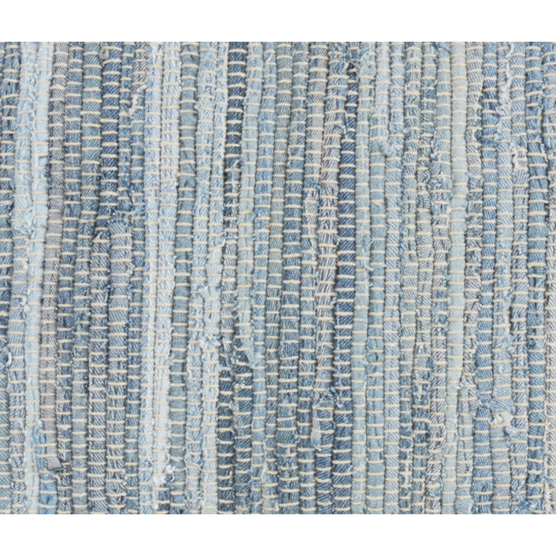 Denim Blue Cotton Chindi Rectangular Throw Pillow