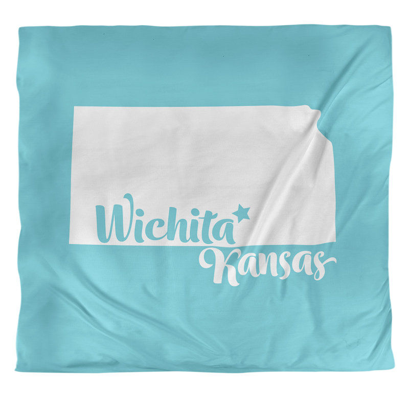 Housse de couette simple wichita Kansas, Housse de couette pour grand lit, Bleu sarcelle, Microfibre