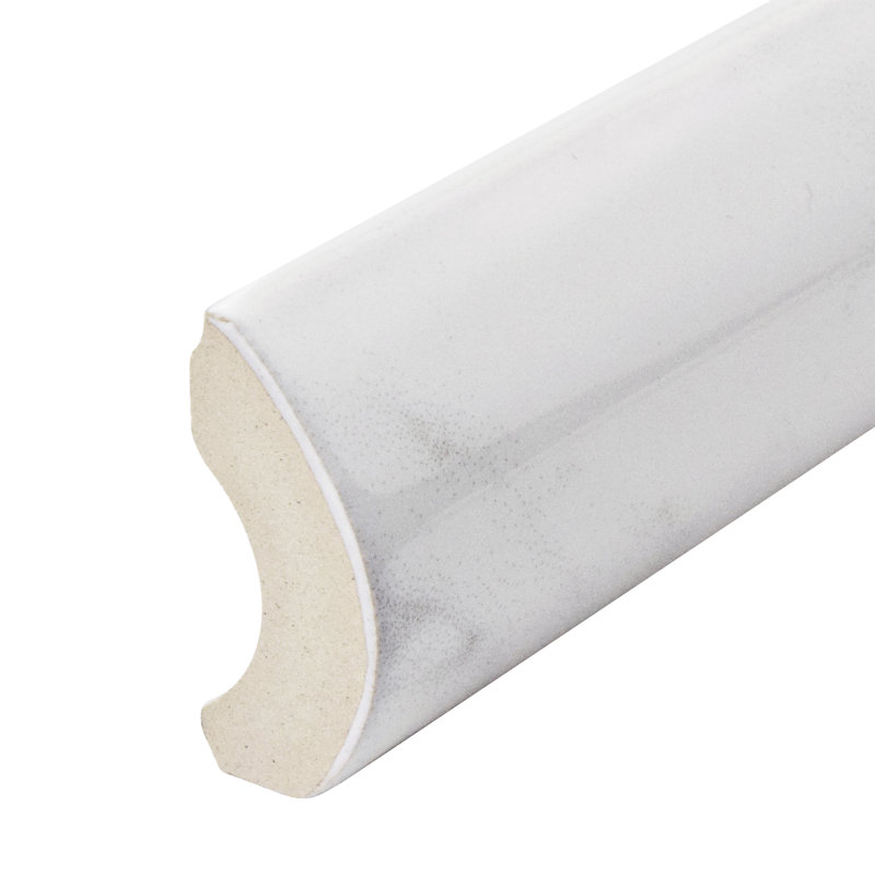Classico Carrara 6" x 1.25"  Ceramic Pencil Liner Tile Trim in White/Gray