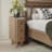 Annie Set of 2 Solid Wood Nightstands with Faux Leather and Marble Top, 3 Drawers-696038099