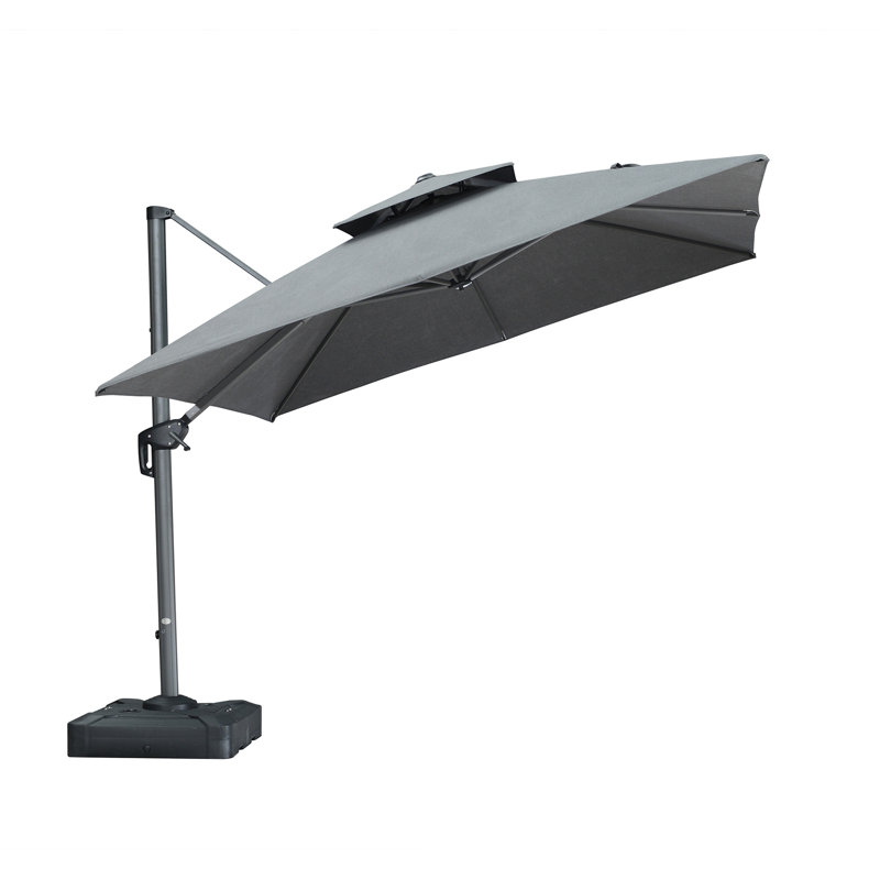 Grand parapluie de patio suspendu suspendu, Ardoise Cast