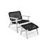 Chaise longue de patio en bois massif avec repose-pieds-265264574
