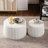 Sake Modern Round Storage Table Set with Lift-Off Lid