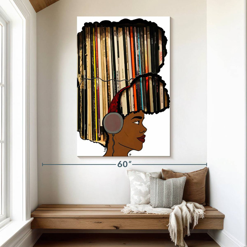 Leisha Put A Record On, 51" H x 34" W