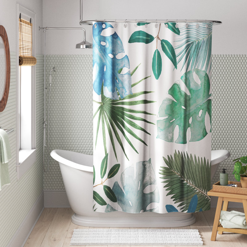 Rosalee Floral Shower Curtain, White