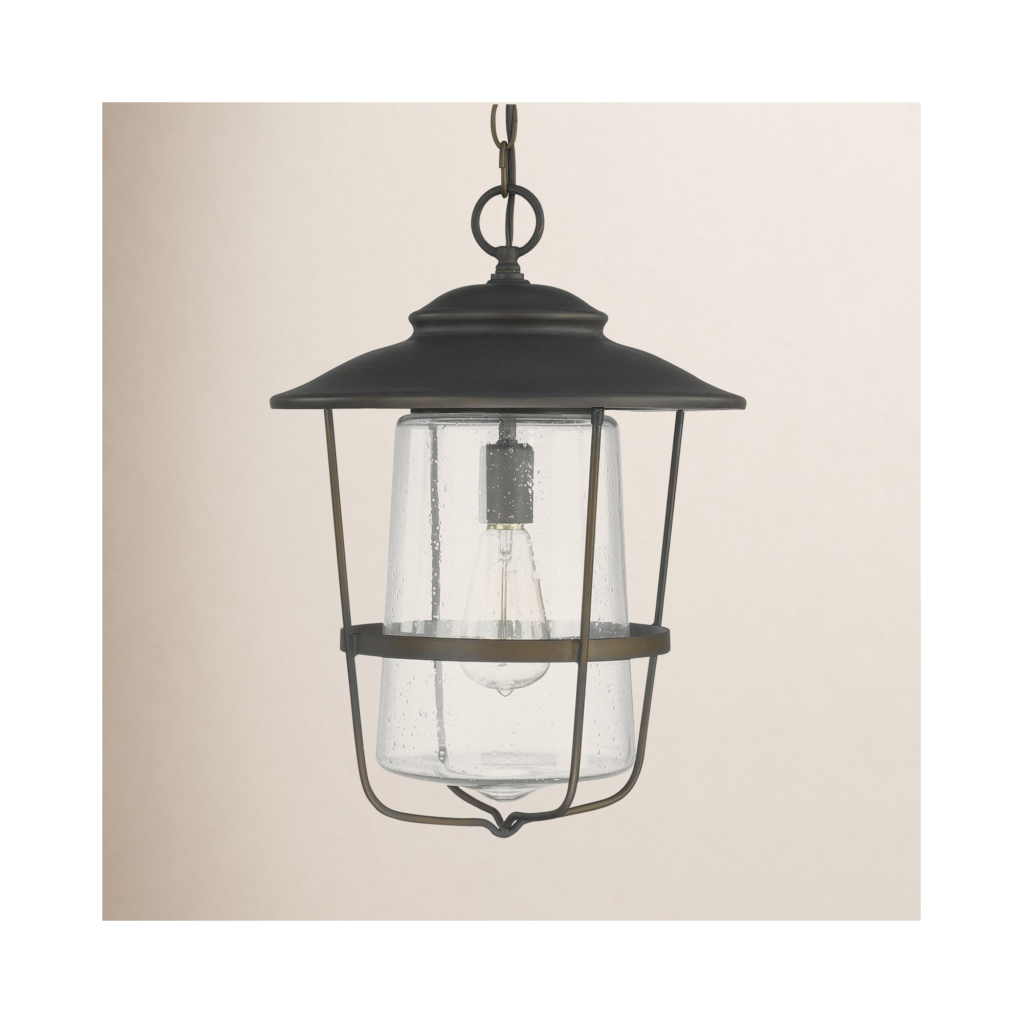 Tyler Seeded Outdoor Hanging Lantern, Old Bronze
