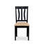 7 Piece Kitchen Table Set Consist of a Rectangle Dining Table with Butterfly Leaf and 6 Linen Fabric Dining Room Chairs, Black-121912368-126705083