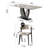 Modern Rectangular Faux Marble Dining Table Set-105507770