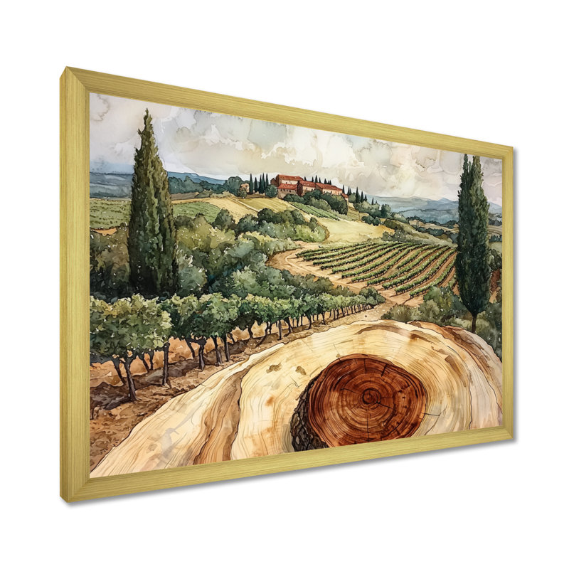 Winn - Vineyard, art mural, H 34 po x l 44 po, Reproduction encadrée d'une seule photo, Doré