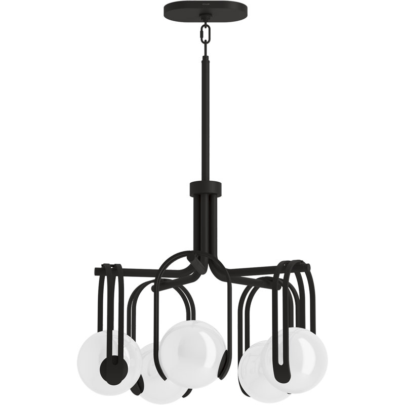 Kraga Five-Light Chandelier, Matte Black