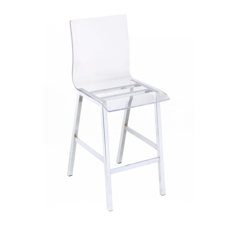 Ensemble de chaises à hauteur de comptoir en acrylique transparent et chrome (ensemble de 2)