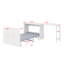 Lit simple escamotable avec commode et bureau escamotable, commode escamotable avec coussin pliable