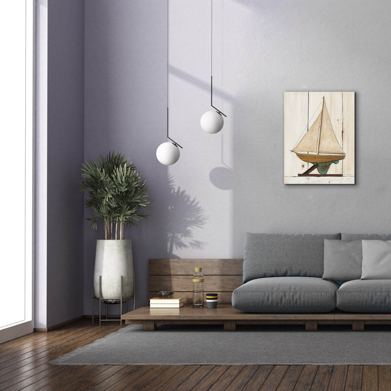 Toile épique Graffiti «Pond Yacht 1» par David Carter Brown, 26 po x 34 po