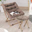 Fauteuil d'appoint douillet capitonné et rembourré avec cadre en métal doré pour le salon-520988956-491022507