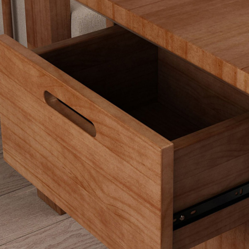 Bureaux rectangulaires en bois massif noyer, Retour à gauche, H 29,53 po x l 78,74 po x P 31,5 po
