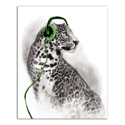 Art sur toile avec casque Leopard