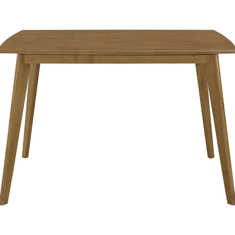 Table de salle à manger à pieds inclinés au fini châtaignier - Bois massif, rectangulaire pour un style Mid-Century moderne et élégant