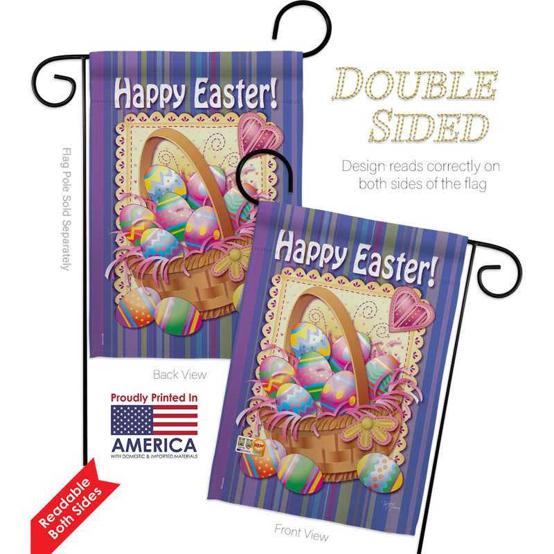 Double Sided 18.5'' H x 13'' W Polyester Easter Flag Set