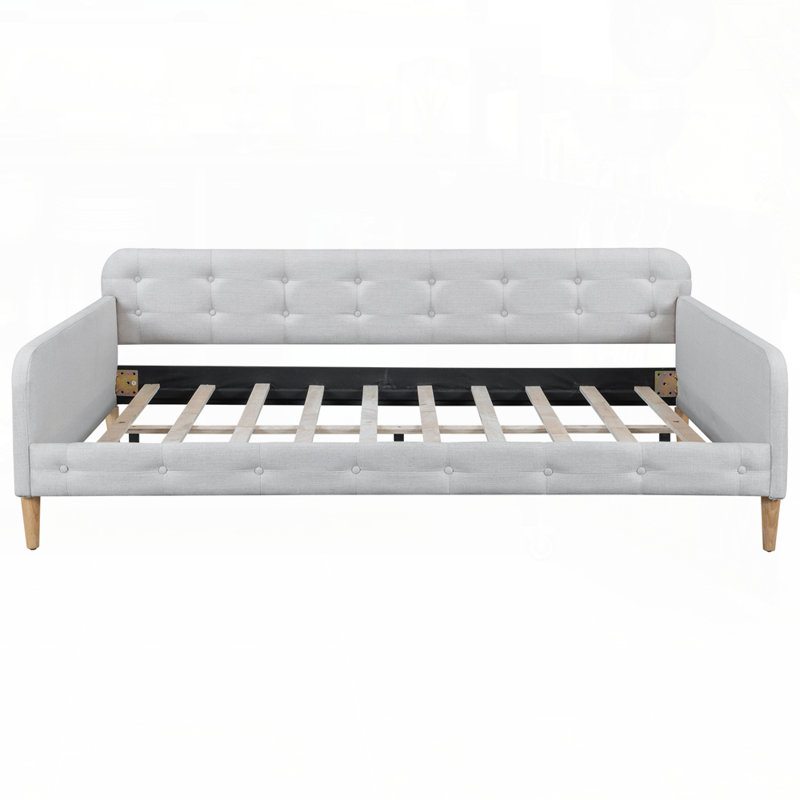 Elegant Linen Upholstered Daybed with 4 Support Legs, Perfect for Modern and Versatile Home Decor, Beige