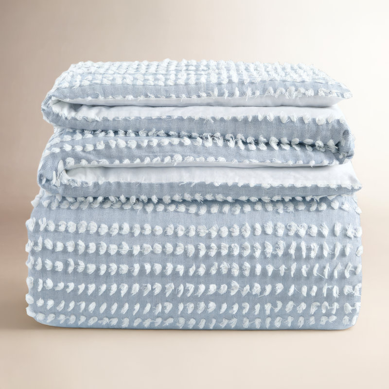Blinn 100% Cotton Set, Denim Blue, King Duvet Cover + 2 King Shams