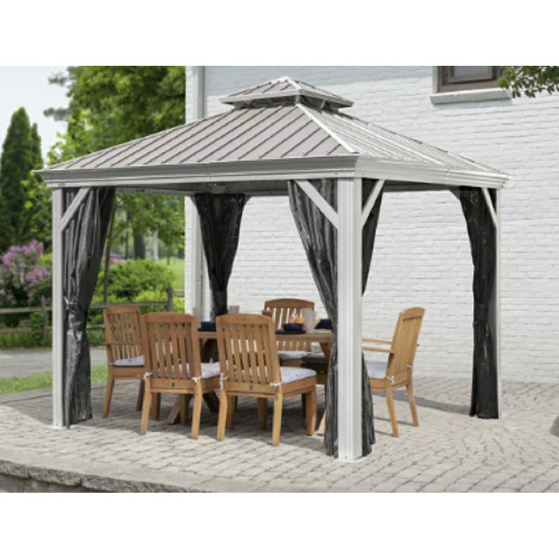 Monaco Champagne 10 ft. x 10 ft. Aluminum and Steel Gazebo