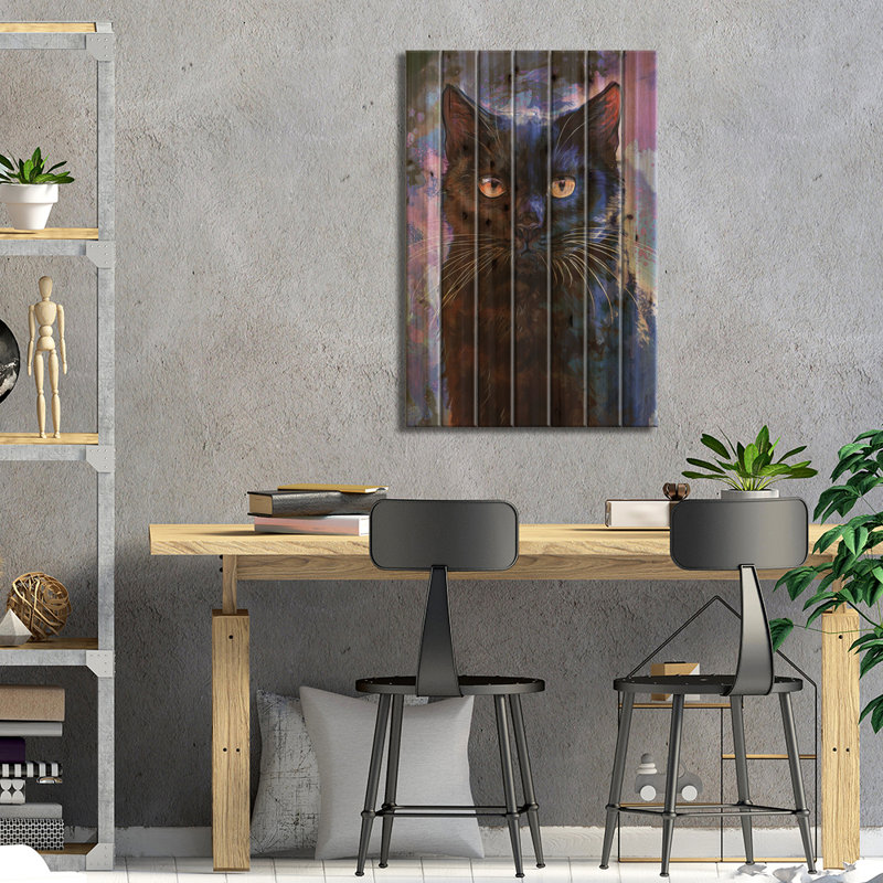 " Black Cat " by Louise Goalby, 26" H x 18" W x 1.5" D