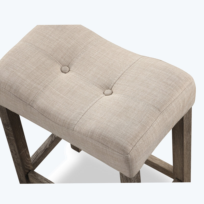 Tabouret capitonné à hauteur de comptoir, Beige / naturel