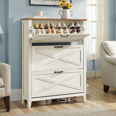Armoire de rangement pour chaussures 24 paires avec 3 tiroirs rabattables
