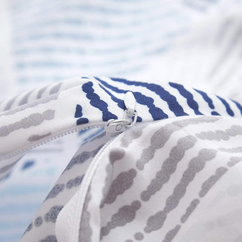 Cotton Percale Geometric Shapes Duvet Cover, King Duvet Cover + 2 King Shams