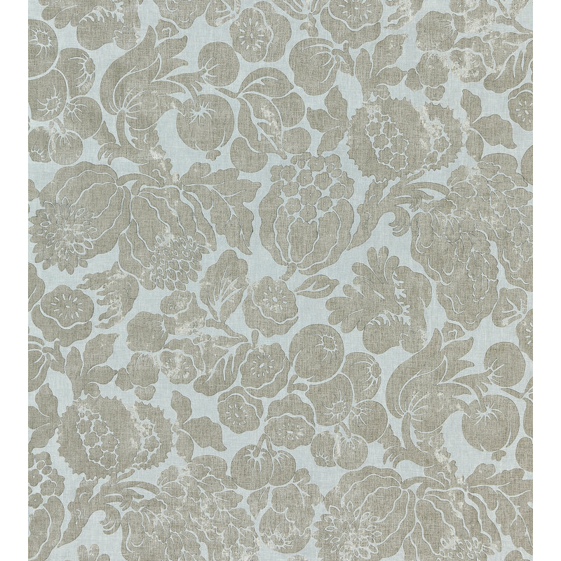 Tissu Norden Elsa, Argent sur fond bleu clair