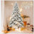 Flocked Christmas Tree With 768 Tips, Realistic PE+PVC Snowy Hinged Tree With Metal Stand, Full Artificial Xmas Tree For Holiday Decoration