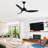 Vaczon 52" Modern Propeller Dimmable Ceiling Fan with LED Lights and Remote Control, 6 Speeds Reversible DC Motor, 3 Color Lights, Timer, 4''/10'' Downrods, for Indoor/Covered Outdoor Use-639746292