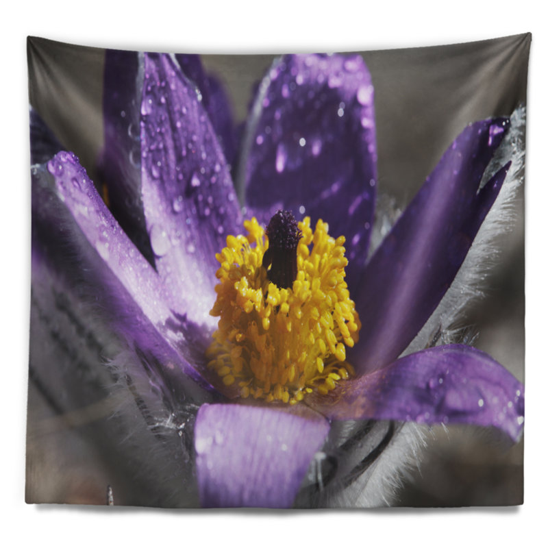 Tapisserie floral mauve en fleur, H 32 po x l 39 po