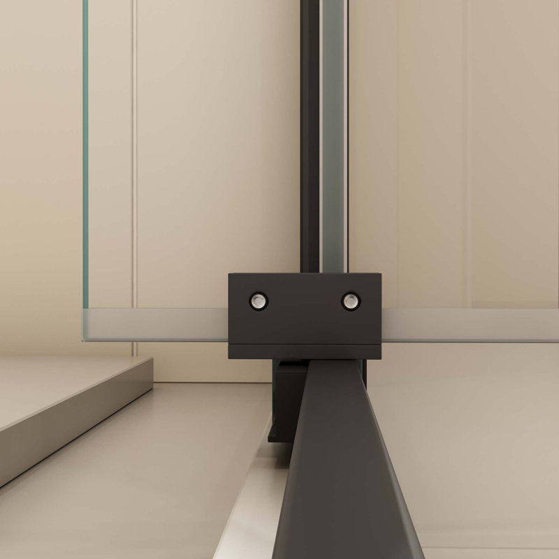 Porte de douche évolutive à cadre réglable avec verre trempé, portes de douche en alliage d'aluminium, installation réversible