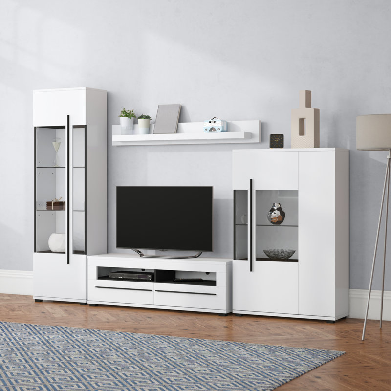 Viesville Entertainment Unit for TVs up to 55", 200 cm H x 280 cm W x 42 cm D