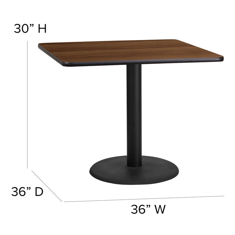 Lomonaco 36'' Square Laminate Table Set with X-Base and 4 Ladder Back Metal Chairs, Black/Natural