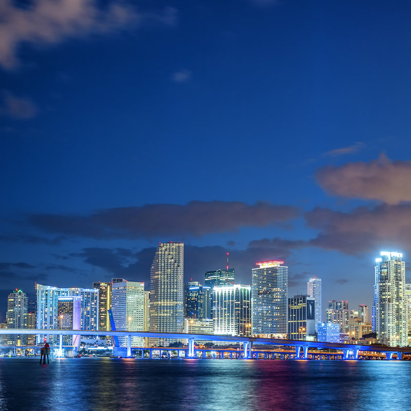 Blue Miami by Vwalakte - Wrapped Canvas Print, 30cm H x 46cm W