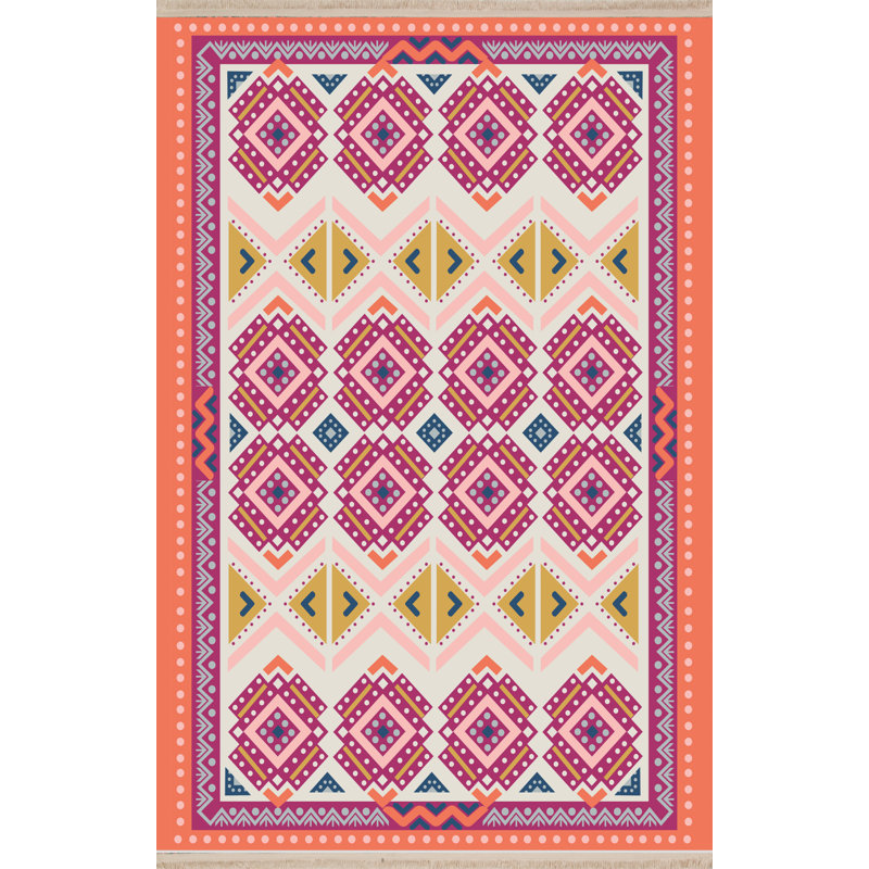 Sarkaria Performance Washable Moroccan Indoor / Outdoor Rug, Rectangle 5'1'' x 7'10''