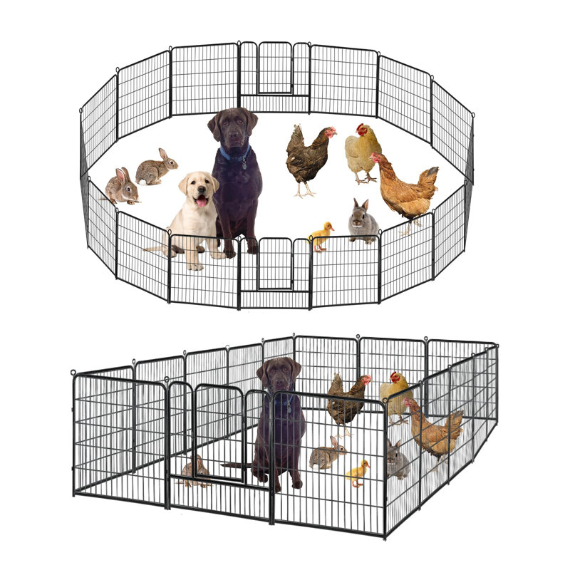 Enclos pour chien ou animal de compagnie en métal 16 panneaux, H 32 po