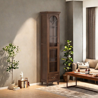 American style bookcase with glass doors