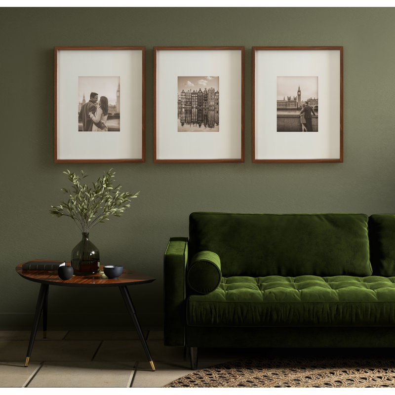 Ensemble de cadres photo trois pièces Bouie, 16 po x 20 po, Brown